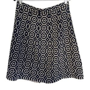 Boden Women’s Stretch  A-Line Skirt Navy Blue White Size 12R